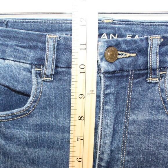 American Eagle Women's Curvy Super Hi-Rise Jegging Jeans 6 Distressed Ripped - Picture 6 of 11